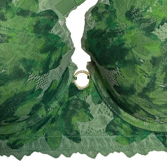 Aerie Lacy Strappy Bra Plunge Push Up Padded Mission Green 38DD NWOT - Picture 8 of 11